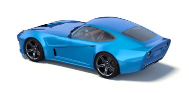 Markasız, jenerik konsept bir arabanın 3 boyutlu çizimi