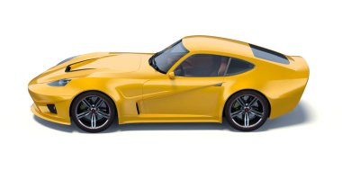 Markasız, jenerik konsept bir arabanın 3 boyutlu çizimi