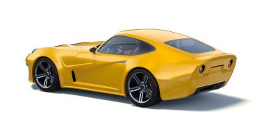 Markasız, jenerik konsept bir arabanın 3 boyutlu çizimi