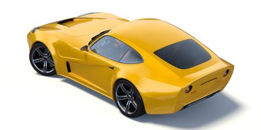 Markasız, jenerik konsept bir arabanın 3 boyutlu çizimi