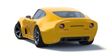 Markasız, jenerik konsept bir arabanın 3 boyutlu çizimi