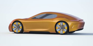 Markasız, jenerik konsept bir arabanın 3 boyutlu çizimi