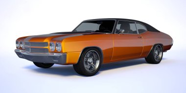 bir marka daha az genel kas araba beyaz izole 3D render 