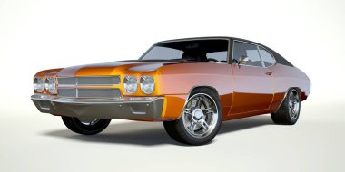 bir marka daha az genel kas araba beyaz izole 3D render 