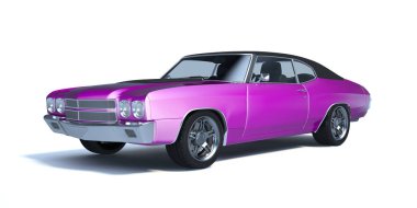 bir marka daha az genel kas araba beyaz izole 3D render 