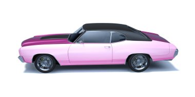 bir marka daha az genel kas araba beyaz izole 3D render 