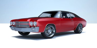 Markasız, jenerik konsept bir arabanın 3 boyutlu çizimi