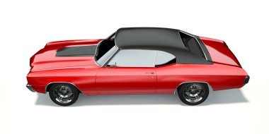 bir marka daha az genel kas araba beyaz izole 3D render 