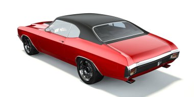 bir marka daha az genel kas araba beyaz izole 3D render 