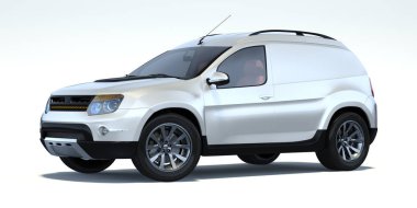 bir marka daha az genel Suv konsept araç beyaz arka plan üzerinde izole 3D render