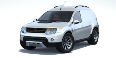 bir marka daha az genel Suv konsept araç beyaz arka plan üzerinde izole 3D render