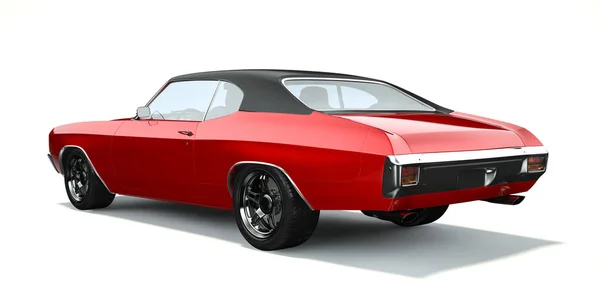 Rendering Brand Less Generic Muscle Car Isolated White — Stock Photo, Image