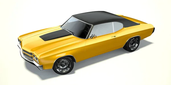 Rendering Brand Less Generic Muscle Car Isolated White — Stock Photo, Image