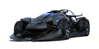 Markasız, jenerik konsept bir arabanın 3 boyutlu çizimi