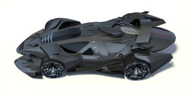 Markasız, jenerik konsept bir arabanın 3 boyutlu çizimi