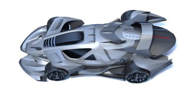 Markasız, jenerik konsept bir arabanın 3 boyutlu çizimi