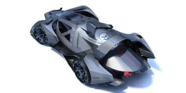 Markasız, jenerik konsept bir arabanın 3 boyutlu çizimi