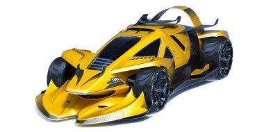 Markasız, jenerik konsept bir arabanın 3 boyutlu çizimi