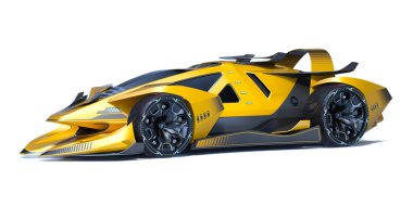 Markasız, jenerik konsept bir arabanın 3 boyutlu çizimi