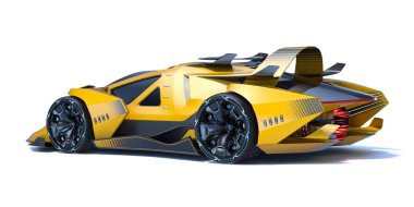 Markasız, jenerik konsept bir arabanın 3 boyutlu çizimi