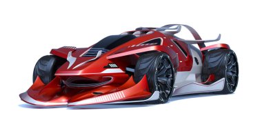 Markasız, jenerik konsept bir arabanın 3 boyutlu çizimi