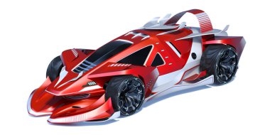 Markasız, jenerik konsept bir arabanın 3 boyutlu çizimi