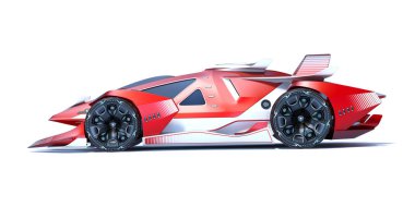 Markasız, jenerik konsept bir arabanın 3 boyutlu çizimi