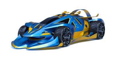 Markasız, jenerik konsept bir arabanın 3 boyutlu çizimi