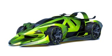 Markasız, jenerik konsept bir arabanın 3 boyutlu çizimi