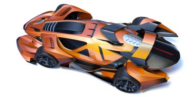 Markasız, jenerik konsept bir arabanın 3 boyutlu çizimi