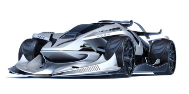 Markasız, jenerik konsept bir arabanın 3 boyutlu çizimi