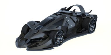 Markasız, jenerik konsept bir arabanın 3 boyutlu çizimi