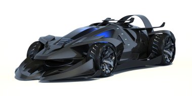 Markasız, jenerik konsept bir arabanın 3 boyutlu çizimi