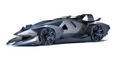 Markasız, jenerik konsept bir arabanın 3 boyutlu çizimi