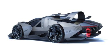 Markasız, jenerik konsept bir arabanın 3 boyutlu çizimi