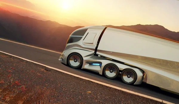 Rendering Concept Truck Generico Senza Marchio — Foto Stock