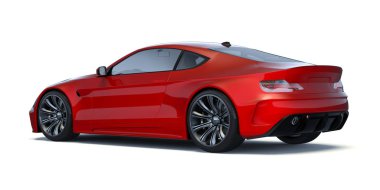 Markasız, jenerik konsept bir arabanın 3 boyutlu çizimi