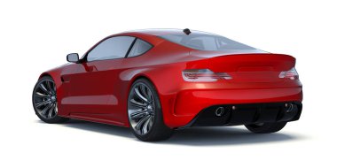 Markasız, jenerik konsept bir arabanın 3 boyutlu çizimi