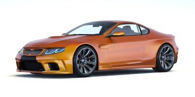 Markasız, jenerik konsept bir arabanın 3 boyutlu çizimi