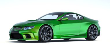 Markasız, jenerik konsept bir arabanın 3 boyutlu çizimi