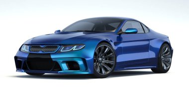 Markasız, jenerik konsept bir arabanın 3 boyutlu çizimi