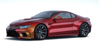 Markasız, jenerik konsept bir arabanın 3 boyutlu çizimi