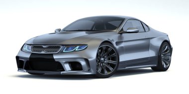 Markasız, jenerik konsept bir arabanın 3 boyutlu çizimi