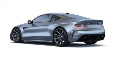 Markasız, jenerik konsept bir arabanın 3 boyutlu çizimi