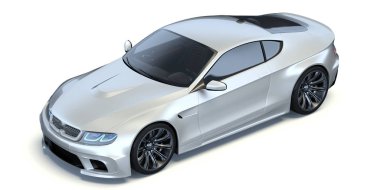 Markasız, jenerik konsept bir arabanın 3 boyutlu çizimi