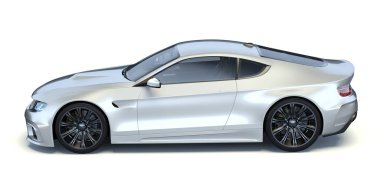 Markasız, jenerik konsept bir arabanın 3 boyutlu çizimi