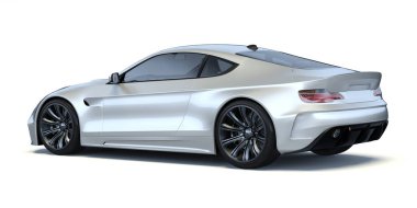 Markasız, jenerik konsept bir arabanın 3 boyutlu çizimi