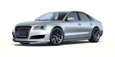 Markasız, jenerik konsept bir arabanın 3 boyutlu çizimi