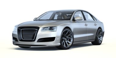 Markasız, jenerik konsept bir arabanın 3 boyutlu çizimi