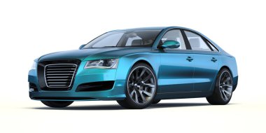 Markasız, jenerik konsept bir arabanın 3 boyutlu çizimi